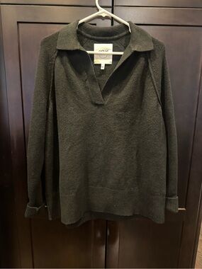 aerie Black  Collared Pullover Sweater